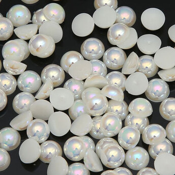 Полубусины акриловые АВ 10 мм +-90 шт. 25 г Молочный перламутр