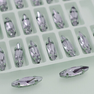 Стразы в цапах пришивные Лодочка 4х15 мм Сиреневый 10 шт.