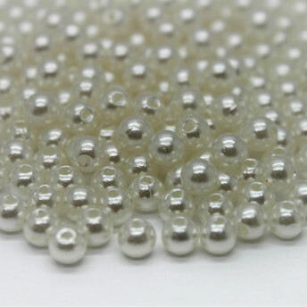 Пластиковые бусины под жемчуг Круглые Белый 3 мм 25 г _ABS-03H-WK15