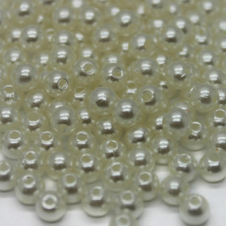 Пластикові намистини під перли Круглі Кремовий 3 мм 25 г