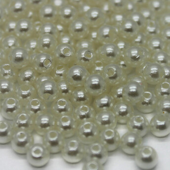 Пластиковые бусины под жемчуг Круглые Кремовый 3 мм 25 г _ABS-03H-WK14
