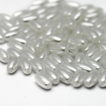 Пластиковые бусины под жемчуг Белый 6х3 ммв упаковке 25 г _ABS-3х6-R-WK15