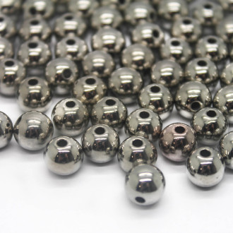 Пластиковые бусины Круглые Серебристый 8 мм 25 г (+-90 шт.)