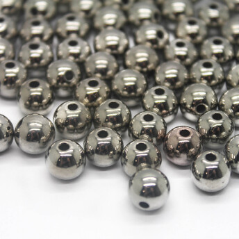 Пластиковые бусины Круглые Серебристый 8 мм 25 г (+-90 шт.)