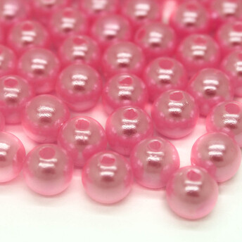 Пластиковые бусины Круглые Розовый 10 мм 25 г (+-50 шт.)