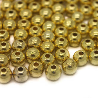Пластиковые бусины Круглые Золото 5 мм 25 г (+-390 шт.)