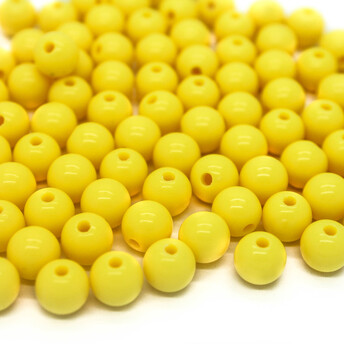 Пластиковые бусины Круглые Желтый 8 мм 50 г (+-188 шт.)