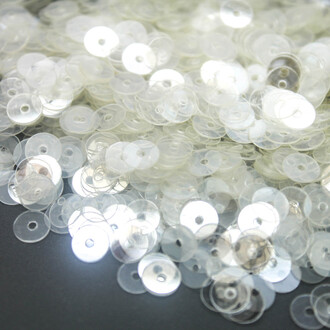 Пайетки круглые 6 мм 25 г Белый Прозрачный