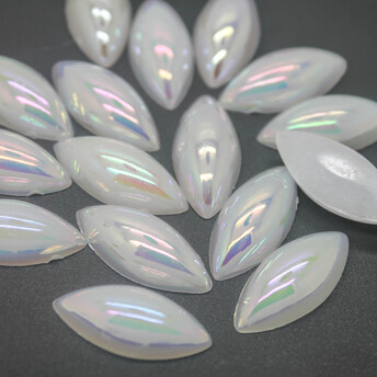 Полубусины с перламутром Лодочки 9х20 мм Белый АВ +-65 шт.