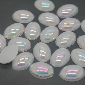 Полубусины с перламутром Овал 14х10 мм Белый АВ +-70 шт.