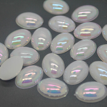 Полубусины с перламутром Овал 14х10 мм Белый АВ +-70 шт.