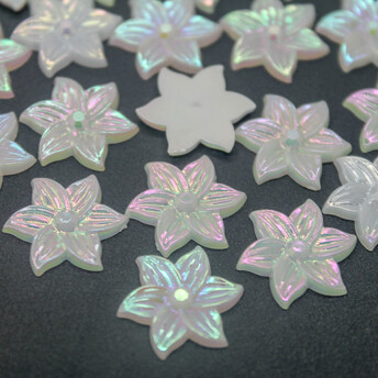 Полубусины с перламутром Цветы 16 мм Белый +-100 шт. шт