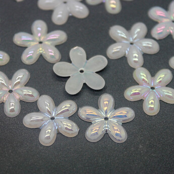 Полубусины с перламутром Цветы 14 мм Белый +-100