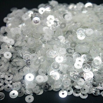 Пайетки зеркальные круглые 4 мм 25 г Белый Прозрачный