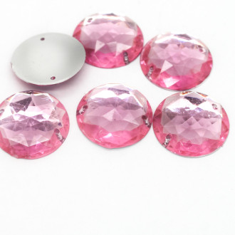 Стразы пришивные Акрил 20 мм Розовый 50 шт.