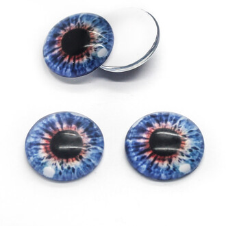 Глаза для игрушек Живые стеклянные 8 мм Синий 10 пар _ГС08008