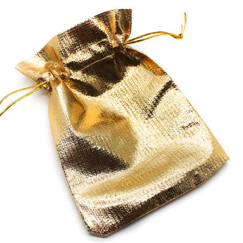 Подарочный мешочек тканевый 10х12 см (+-5 мм) 1 шт. Золотистый