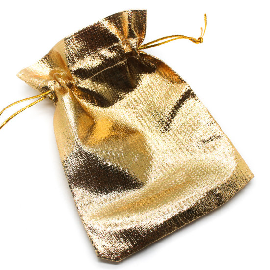 Подарочный мешочек тканевый 10х12 см (+-5 мм) 1 шт. Золотистый