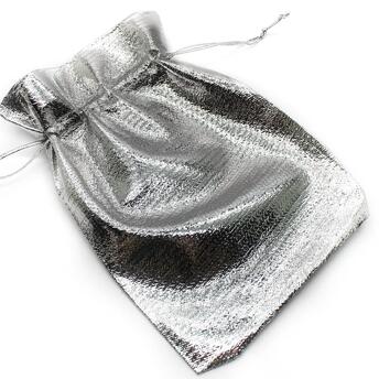Подарочный мешочек тканевый 10х12 см (+-5 мм) 1 шт. Серебристый
