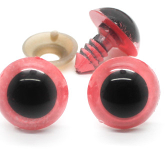 Глаза для игрушек винтовые 16 мм 15 пар Розовый