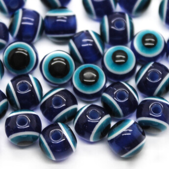 Бусины Глаз 6 мм Синий с голубым +- 100 шт. в упаковке