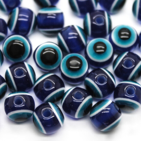 Бусины Глаз 6 мм Синий с голубым +- 100 шт. в упаковке