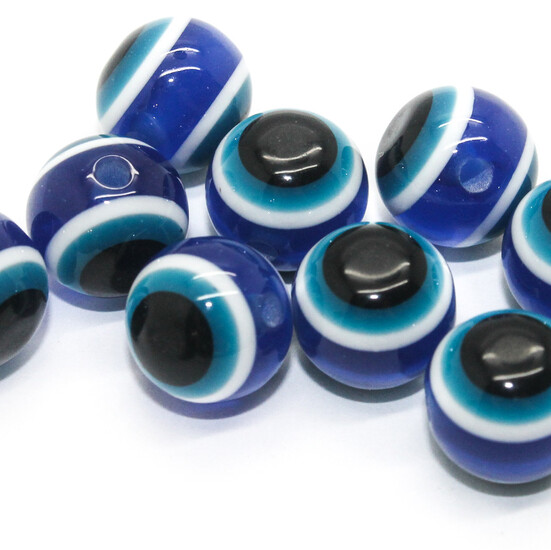 Бусины Глаз 10 мм Синий с голубым +-25 шт. в упаковке