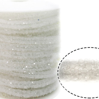Полый шнур покрытый блёстками 6 мм 1 м Белый