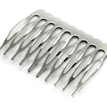 Основа для гребешка Античная 10 зубчиков 54х39 мм 8 шт. Платина