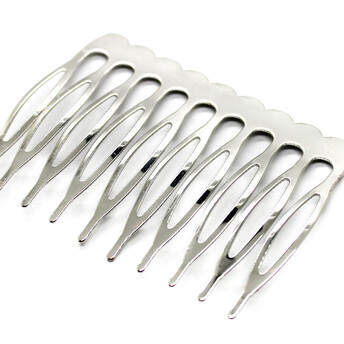 Основа для гребешка Античная 10 зубчиков 54х39 мм 8 шт. Серебро