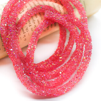 Стразовый шнур 6 мм 1 м Ярко-розовый АВ_819AB