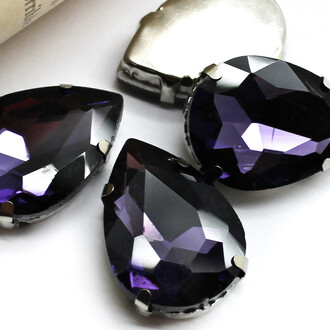 Стразы в цапах Капля 18х25 мм Фиолетовый 4 шт.