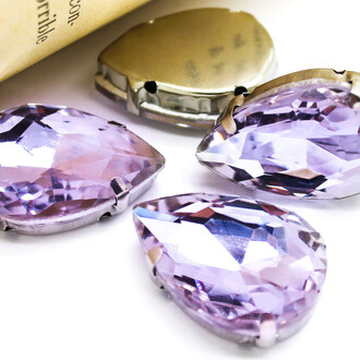 Стразы в цапах Капля 18х25 мм Сиреневый 4 шт.