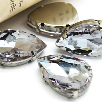 Стразы в цапах Капля 18х25 мм Прозрачный 4 шт.