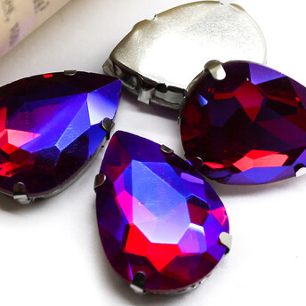 Стразы в цапах Капля 18х25 мм Розовый АВ 4 шт.