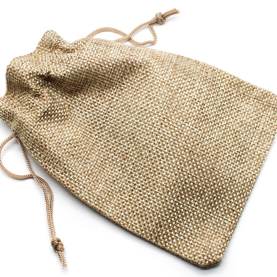 Подарочный мешочек из джута 10х14 см (+-5 мм) 1 шт. Бежевый
