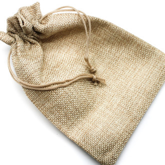 Подарочный мешочек из джута 13х18 см (+-5 мм) 1 шт. Бежевый