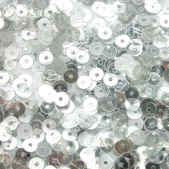 Пайетки зеркальные круглые 5 мм 25 г Белый Прозрачный