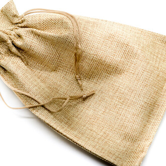 Подарочный мешочек из джута 15x20 см (+-5 мм) 1 шт. Бежевый