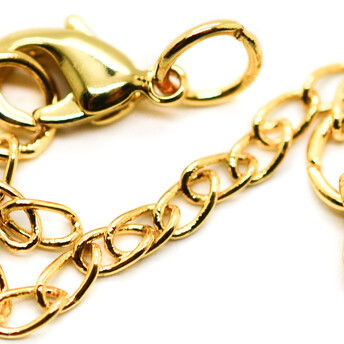 Застежка Карабин с цепочкой 9х5 мм 1 шт. Золото_К610/901