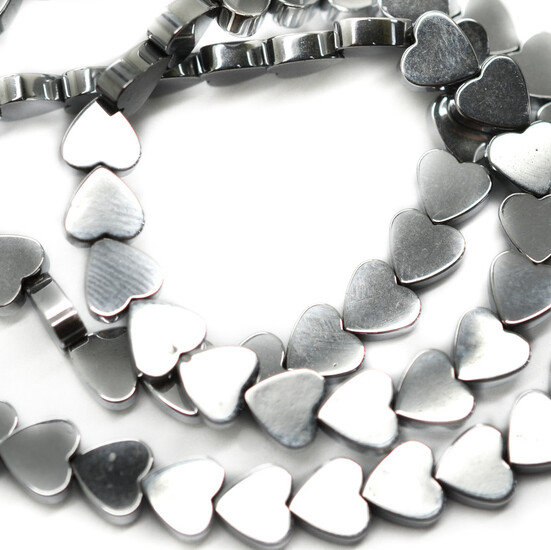 Бусины Сердце Гематит 6х2 мм Рондель 40 см