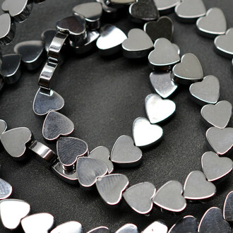 Бусины Сердце Гематит 6х2 мм Рондель 40 см