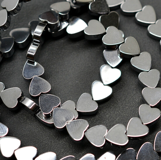 Бусины Сердце Гематит 6х2 мм Рондель 40 см