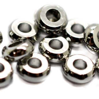 Металлические бусины Плоские Латунь 4х1,5 мм 20 шт. Серебро_CC303/4P