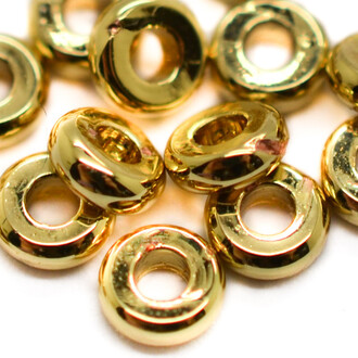 Металлические бусины Плоские Латунь 4х1,5 мм 20 шт. Золото_CC303/4G