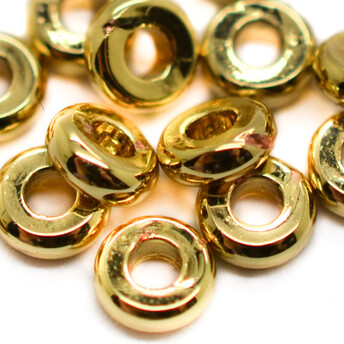 Металлические бусины Плоские Латунь 4х1,5 мм 20 шт. Золото_CC303/4G