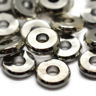 Металлические бусины Плоские Латунь 6х1,5 мм 20 шт. Серебро_CC303/6P