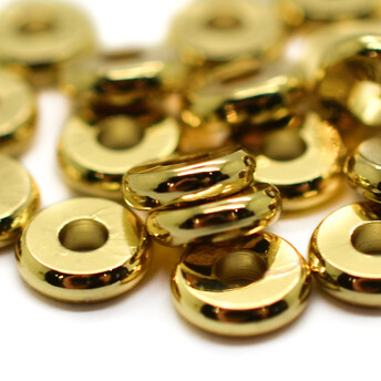 Металлические бусины Плоские Латунь 6х1,5 мм 20 шт. Золото_CC303/6G