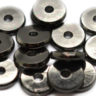 Металлические бусины Плоские Латунь 8х1,5 мм 15 шт. Чернение_CC303/8N