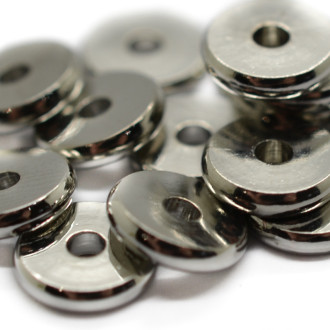 Металлические бусины Плоские Латунь 8х1,5 мм 15 шт. Серебро_CC303/8P